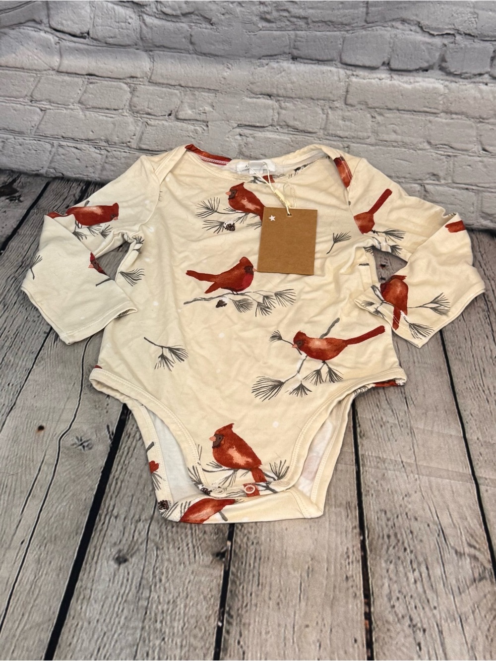 Angel Dear Cardinal Bamboo Long Sleeve Bodysuit